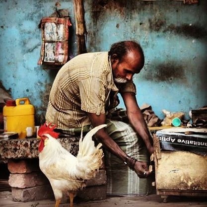 A snack seller in Kolkata.