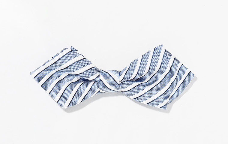 wedding trail: Blue striped bow tie