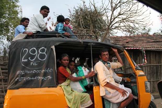 Market day transportation in rural Andhra Pradesh.