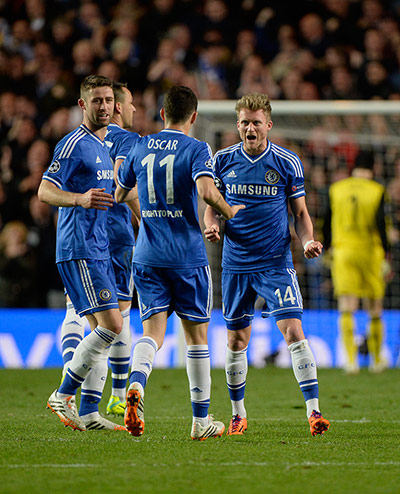 Chelsea v PSG: Andre Schurrle celebrates his goal
