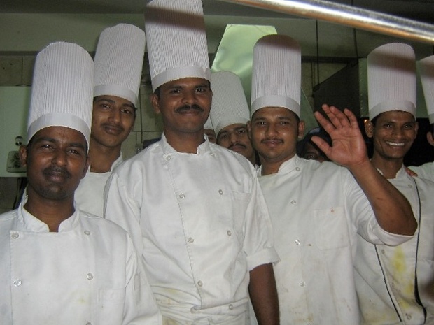 'Snapped these chefs while dining at a favourite restaurant - one of the few places to get good pasta in the country.'