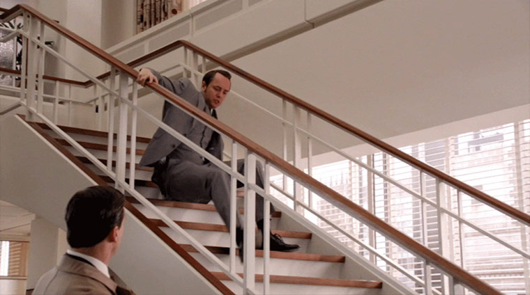 Readers: Pete slips down the stairs