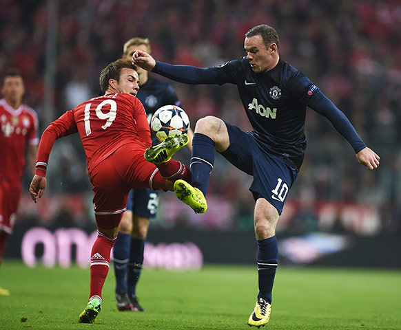Bayern v United: Wayne Rooney and Mario Goetze