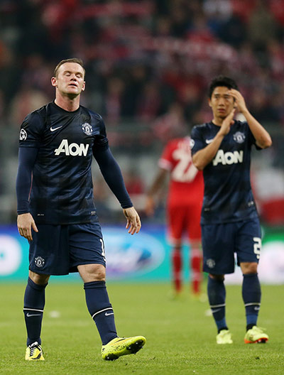 Bayern v United: Wayne Rooney and Shinji Kagawa