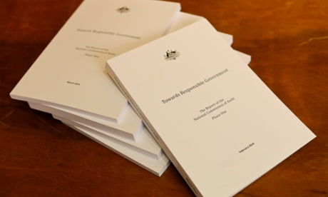 The report of the Commission of Audit, which weighs five kilos.