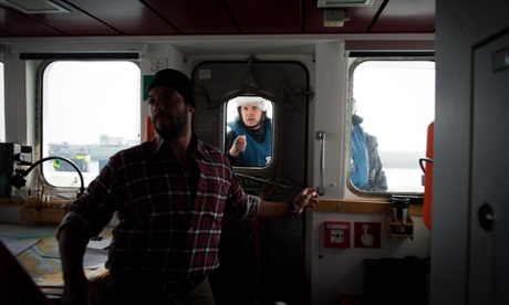 Police  on board of Greenpeace Rainbow Warrior