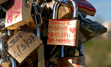 Locks keys padlocks Ponte Milvio Bridge of Love in Rome