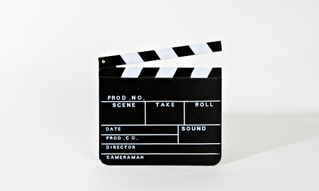 A movie clapperboard