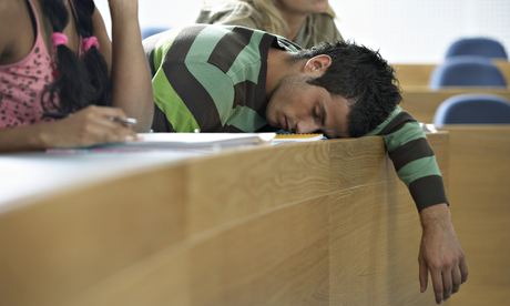 Student Asleep During Lecture