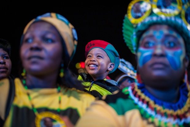 The African National Congress election victory celebrations drew hundreds to Library Gardens in central Johannesburg, South Africa.