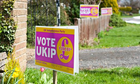 Ukip support placards in Ramsey, Cambridgeshire