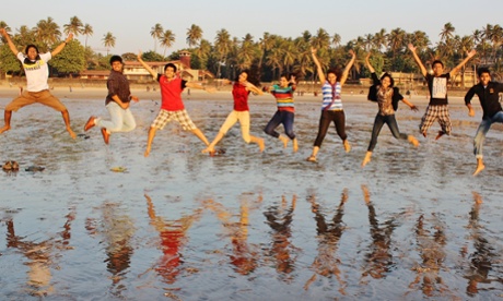 India youth leap in the air 