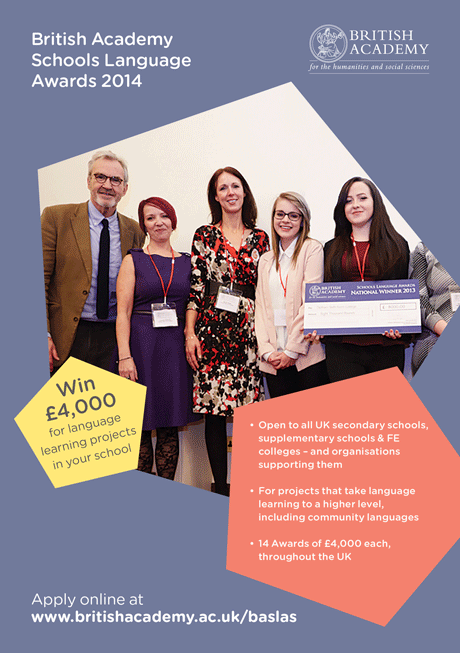 British Academy Schools Language Awards flyer