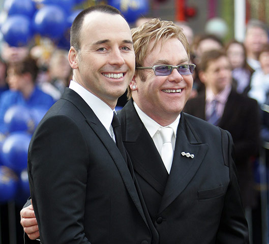 10 best: British pop star Elton John and his partner David Furnish 