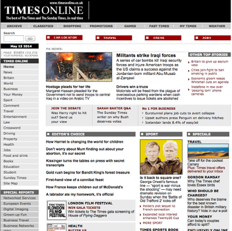 Times Online in 2004