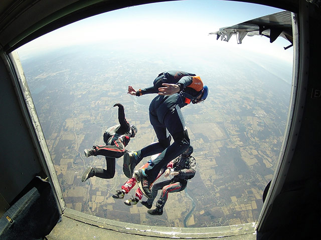 In pictures: Russell Caesar photo of a group of skydivers 