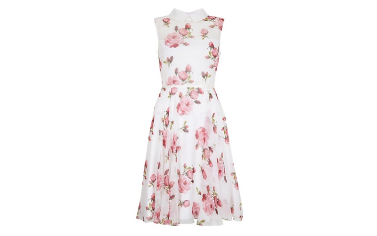Summer dresses: 50 of the best summer dresses - white frock with pink rose print by Hobbs