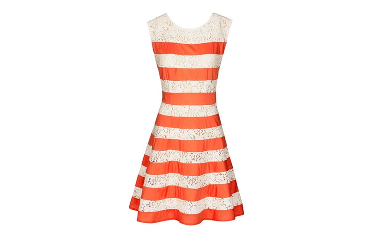 Summer dresses: 50 of the best summer dresses - orange & white lace stripe dress by Louche