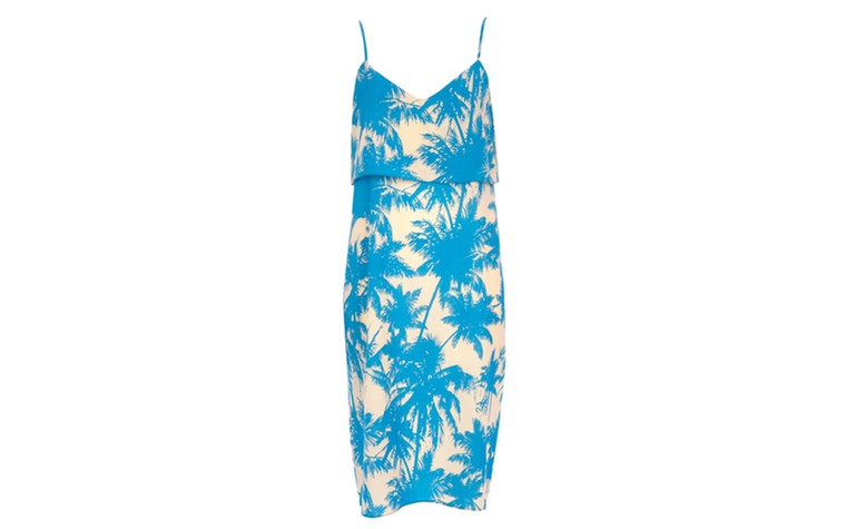 Summer dresses: 50 of the best summer dresses - blue palm print slip dress by River Island