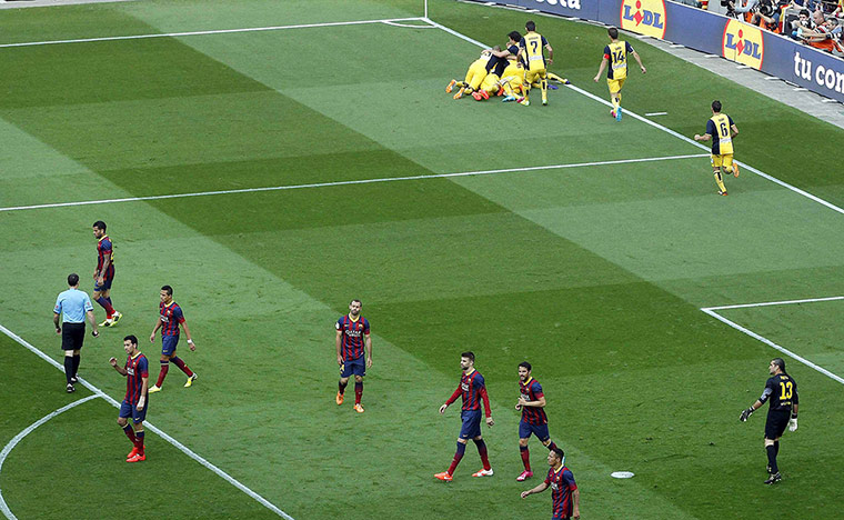 atletico win the title: Atletico celebrate