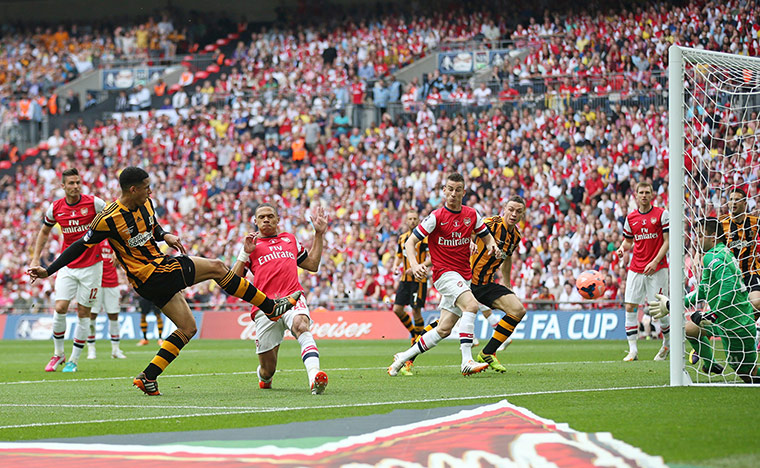 the cup final: Curtis Davies scores the second goal