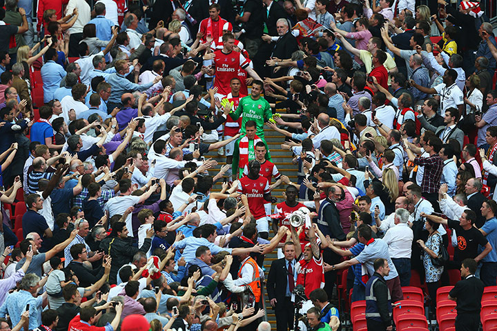 the cup final: The players make their way back to the pitch 