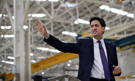 Ed Miliband: 'A Labour government will establish a clear link between the minimum wage and the scale of wages paid to other workers.' Photograph: Stefan Rousseau/PA