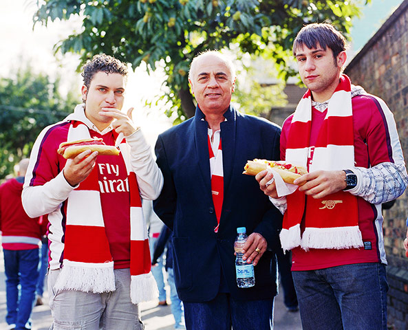 Arsenal fans: A father and his two sons 