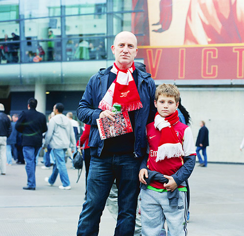 Arsenal fans: A father and son outside the Emirates