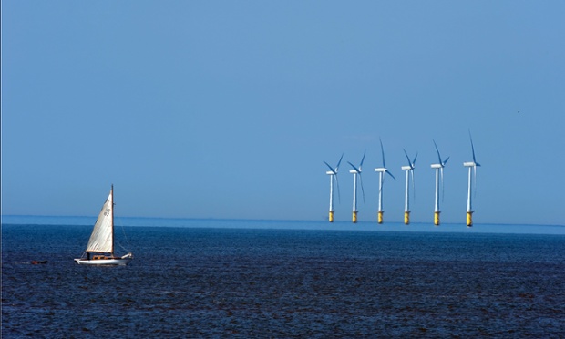 of North Hoyle offshore windfarm, at sea near Prestatyn, north Wales