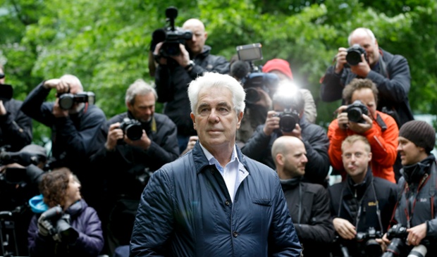 Max Clifford arrives for sentencing at Southwark Crown Court in London. Clifford, once one of the most powerful figures in the British entertainment world, is sentenced to eight years for a string of indecent assaults.