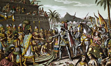 <Entrance of Cortez into Mexico> Lithograph