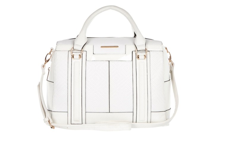 15 handbags under £150: 15 handbags under £150 - white oblong bowler handbag by River Island