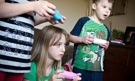 Children playing on Nintendo wii,wii, game, computer, games, children, child, childhood