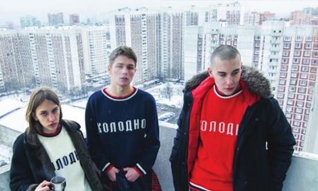 Sweatshirts bearing the word Холодно, or 'cold'