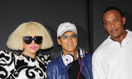 Lady Gaga, Jimmy Iovine and Dr Dre promote Beats.