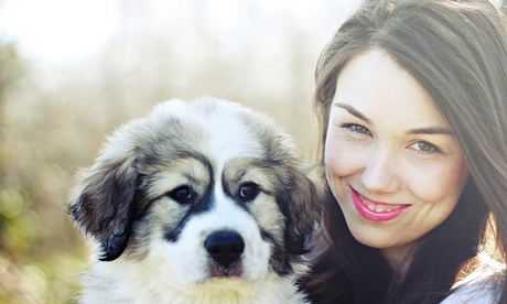 Tess Sharpe and her dog