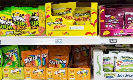 Sweets on the shelves of a UK supermarket
