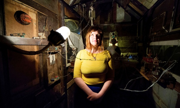 Inside Art.....Faith Elliot with her piece The Shack, at the Edinburgh College of Art degree show.