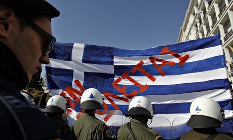 Greek anti-austerity protesters in Athens