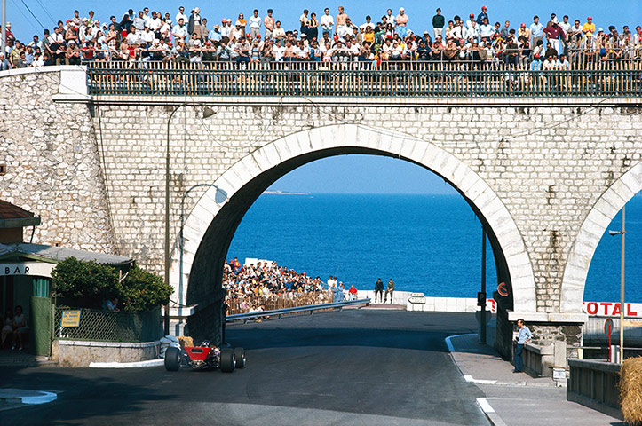 Memory Lane: Race winner Graham Hill, drives his Lotus-Cosworth 49B