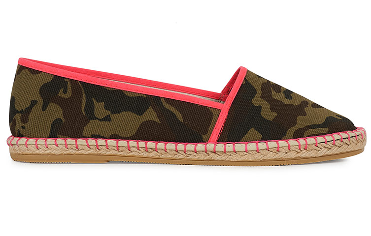 Wish list: espadrilles: Camo neon-pink trim