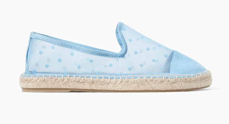 Wish list: espadrilles: Pale blue Swiss dot