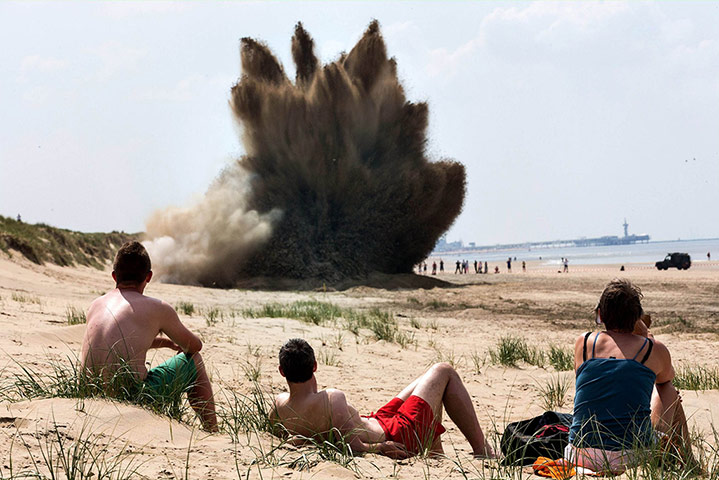 20 Photos: 500lb British WWII Bomb Detonated On Dutch Beach