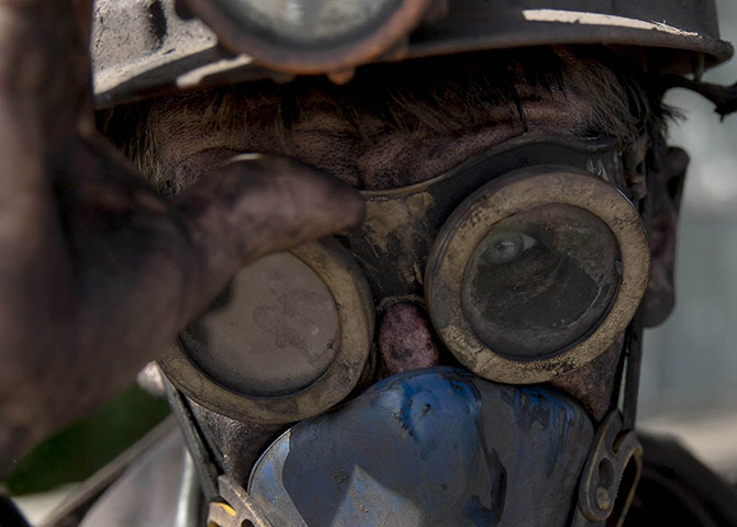 20 Photos: A Ukrainian coalminer finishes his shift outside Donetsk, Ukraine