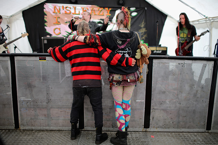 Punk festival Morecambe: Fans watch a band perform