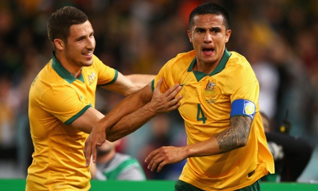 Tim Cahill celebrates