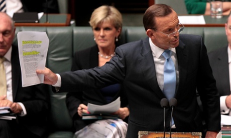 Tony Abbott during question time.