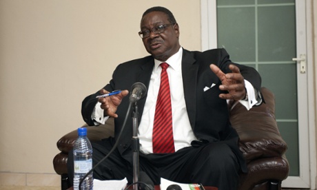 Democratic Progressive Party (DPP) president Peter Mutharika at a press conference on 24 May, 2014 in Blantyre