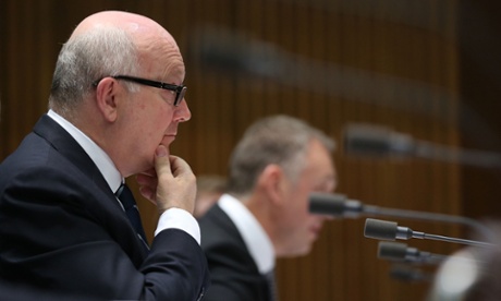 Attorney-General George Brandis facing questions on funding redirected from the child sexual abuse inquiry to the home insulation inquiry.